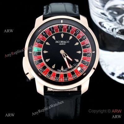 Swiss Copy Jacob and Co Gambler Tourbillon Automatic Watch 44mm Rose Gold